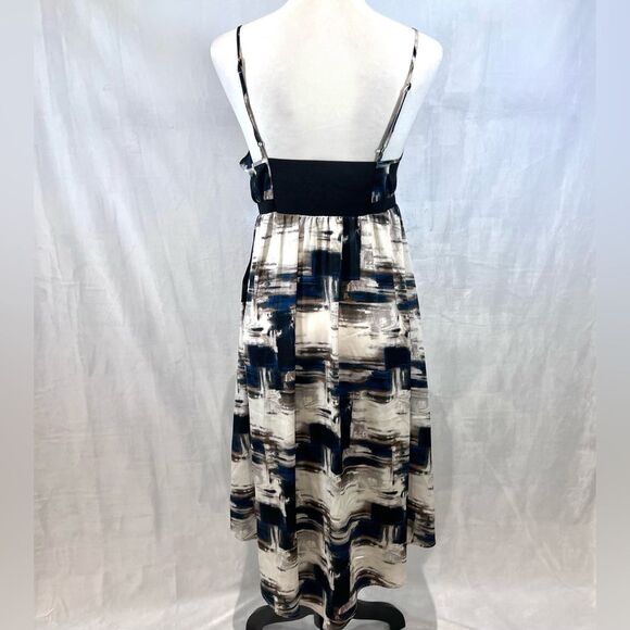 Simply Vera Wang abstract print silky midi dress with pockets size XS NWOT - Picture 5 of 7